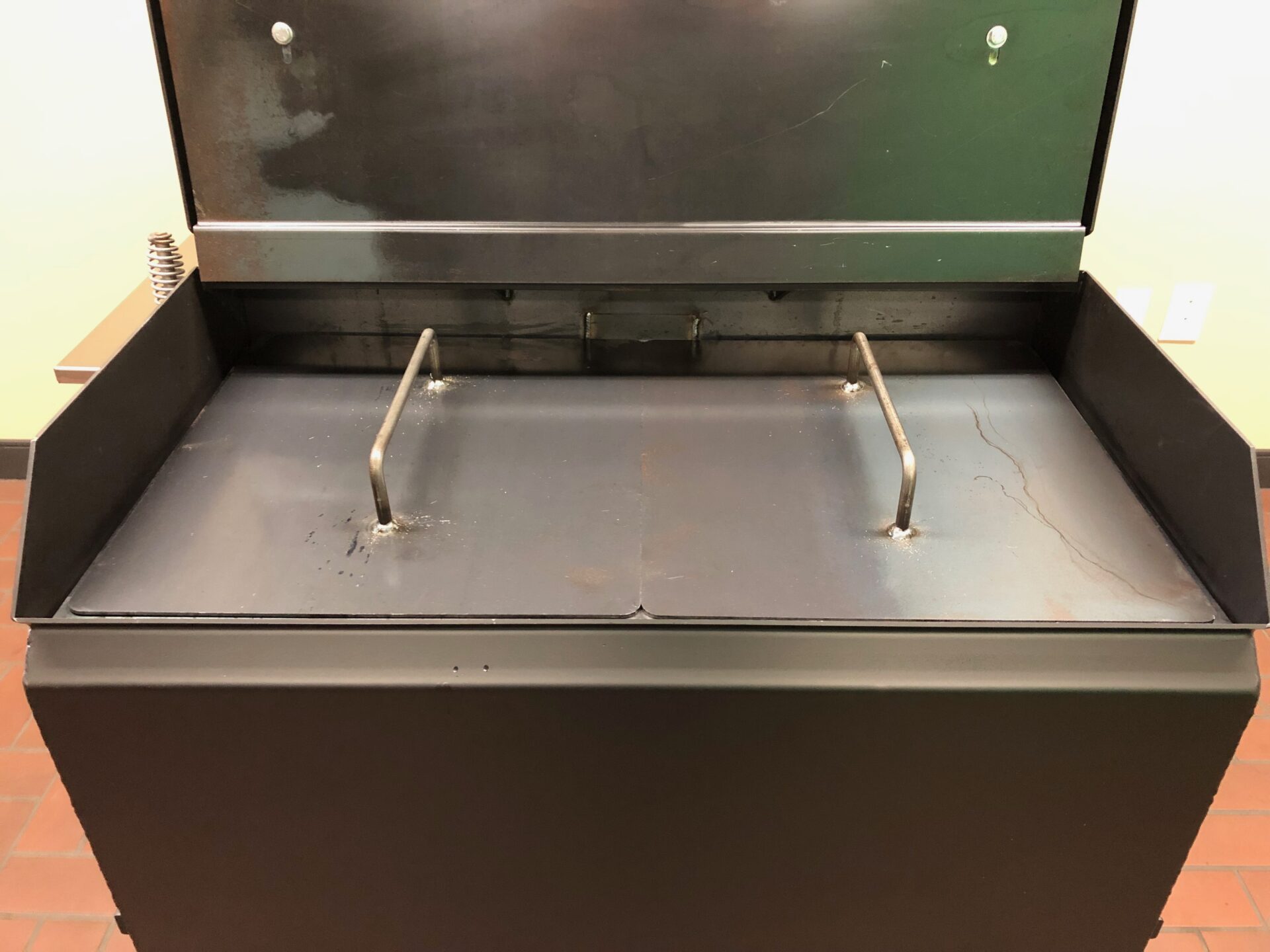Fire box on the side of the Pit Boss