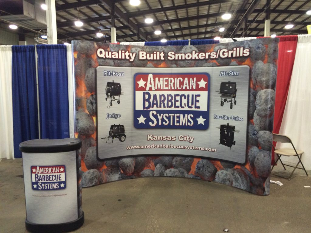 At an ABS event, the ABS booth.