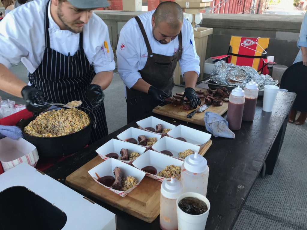 Serving delicious BBQ at a BBQ competition.