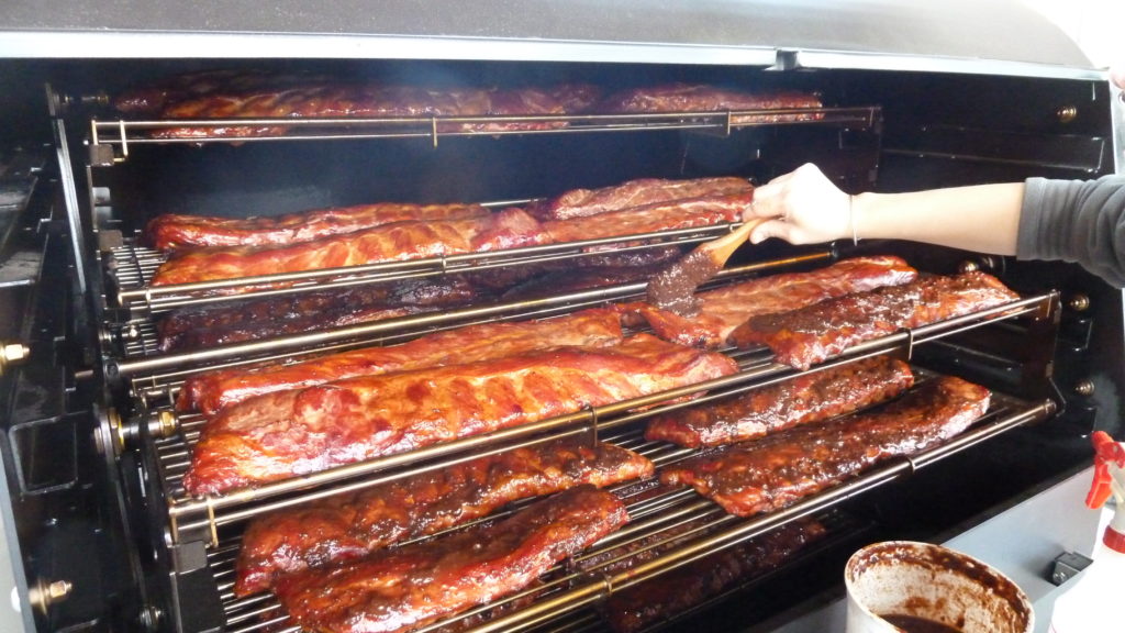 Ribs being cooked on the ABS Judge, one of ABS events and competitions.
