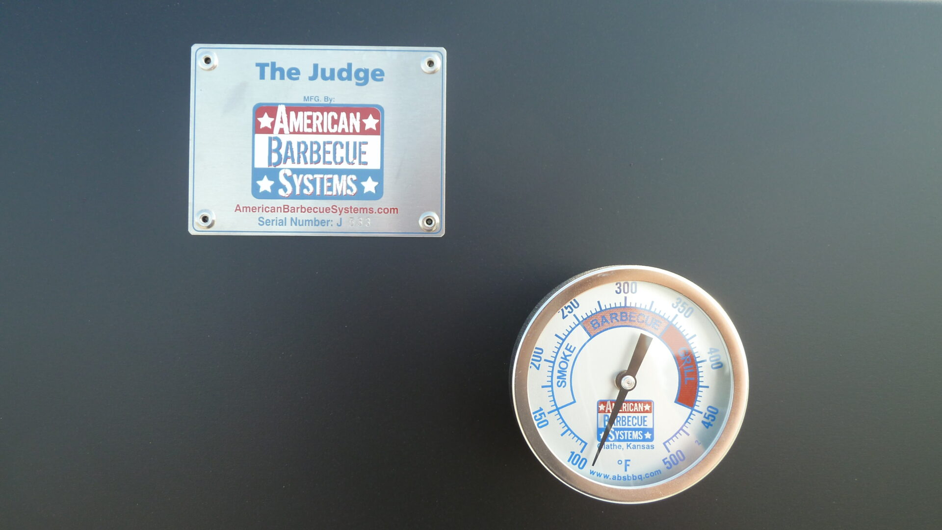 ABS temperature gauge on meat smoker