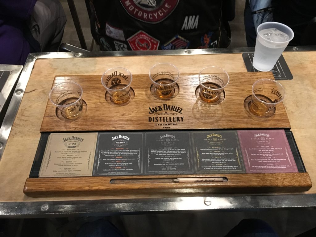 Jack Daniels shots while we were on the road for competition.