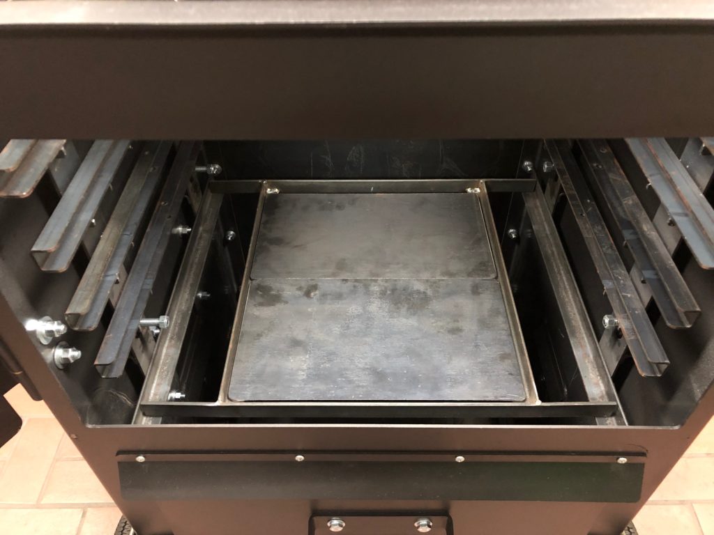 Spacious interior of the Bar-Be-Cube Smoker/Grill.