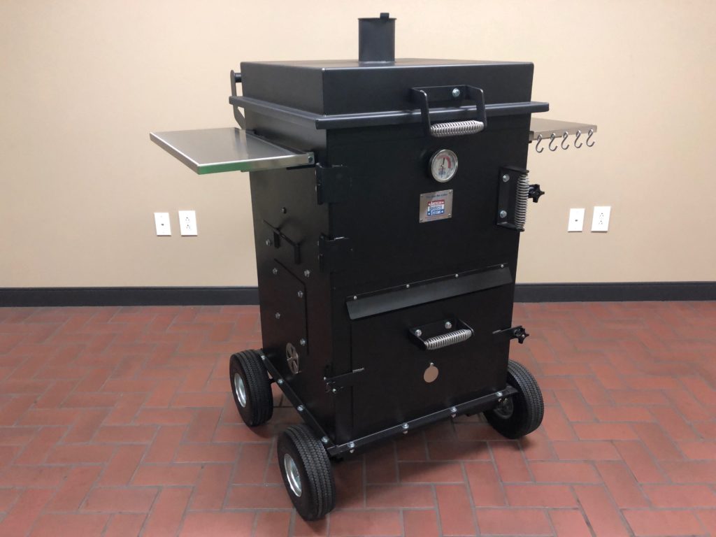 The large 10 inch wheels allow you to transport the Bar-Be-Cube smoker/grill.