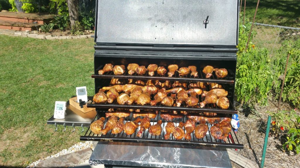 Chicken being grilled on the ABS All-Star. 