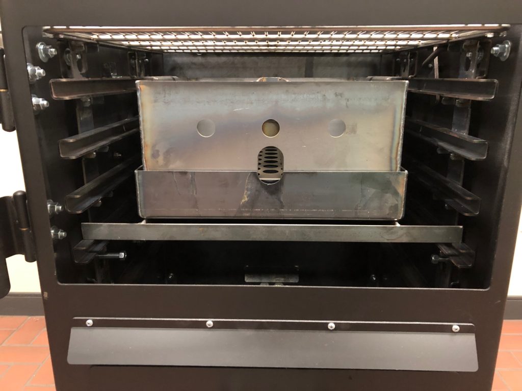 Bar-Be-Cube Smoker/grill Smokebox design accommodates (5) levels of cooking.