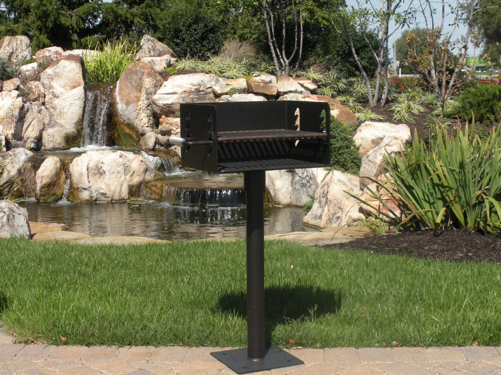 Charcoal grill for parks and campgrounds