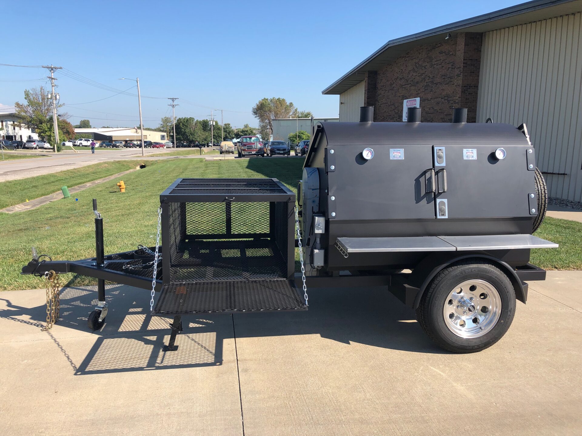 meat smoker on a trailer
