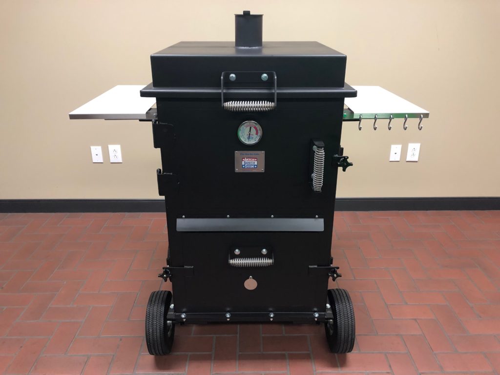 The Bar-Be-Cube Smoker/grill is painted with durable high temp paint.