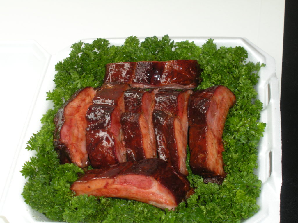 Freshly prepared ribs, cooked on an ABS smoker & grill. What you see at ABS events and competitions.
