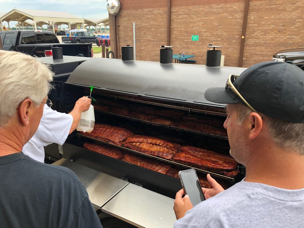 Ribs being cooked on the ABS Judge.
