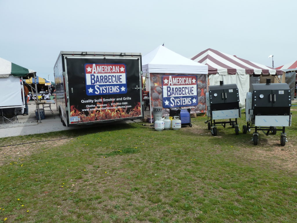 The American Barbecue Systems trailer at a BBQ competition.