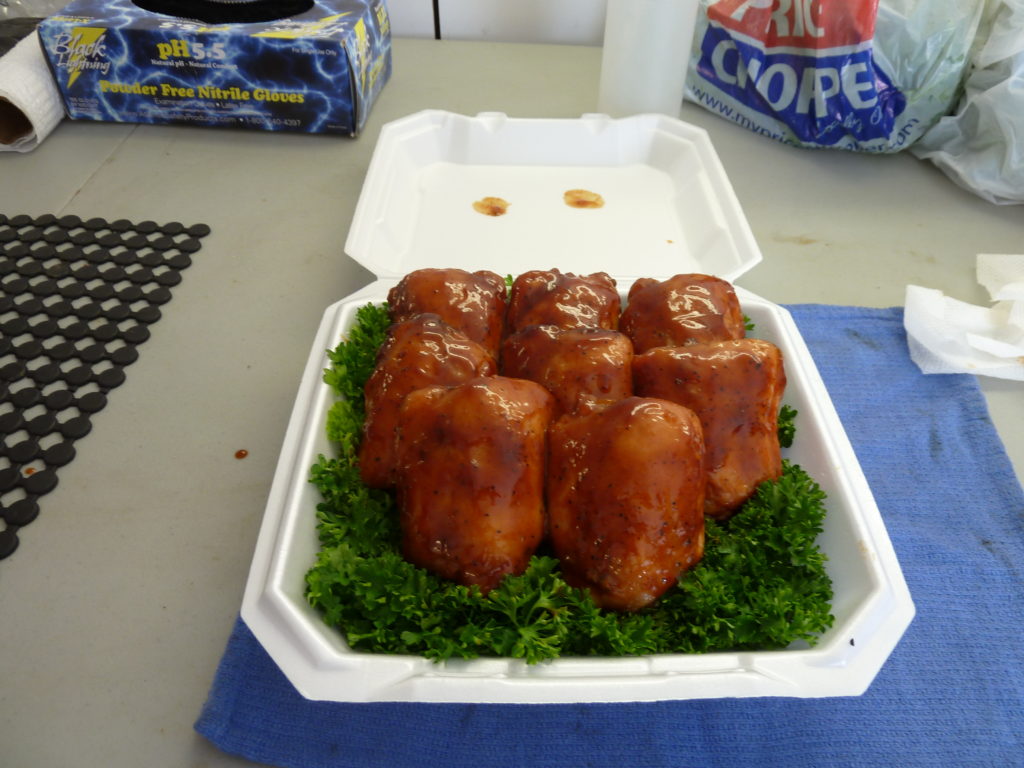 Meats prepared on an ABS smoker/grill. An example of ABS Events and Competitions.