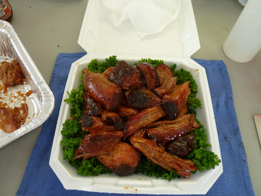 Meats prepared on an ABS smoker/grill. An example of ABS Events and Competitions.