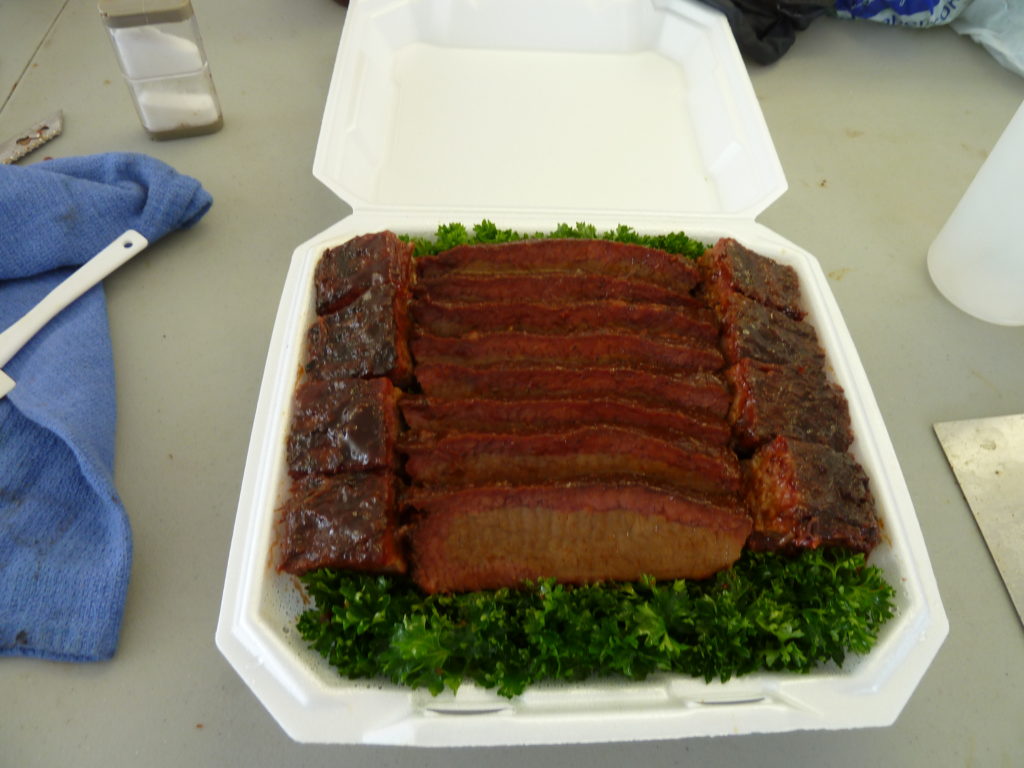 Meats prepared on an ABS smoker/grill. An example of ABS Events and Competitions.