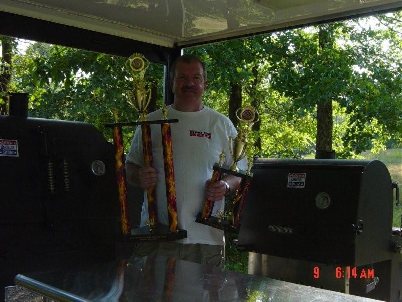 Winning a trophy at one of ABS BBQ competitions.