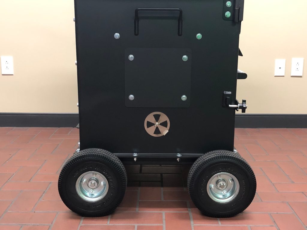 The Bar-Be Cube features air intake dampers for precise control of heat and smoke.