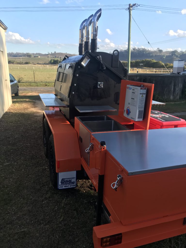 Gather together all your needed supplies in the custom trailer, made for this ABS Judge. 