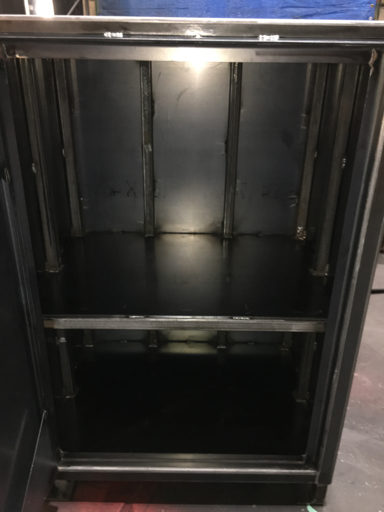 inside of custom smoker