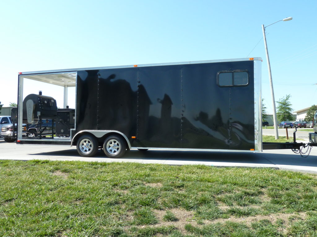 Black trailer custom fit with ABS All-Star and Bar-be-cube.