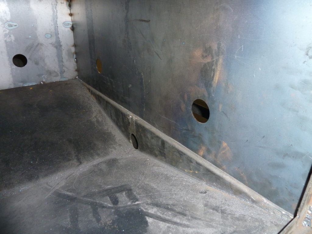 inside of custom smoker