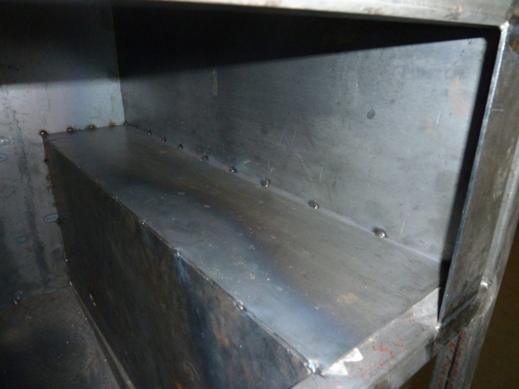 inside of custom smoker