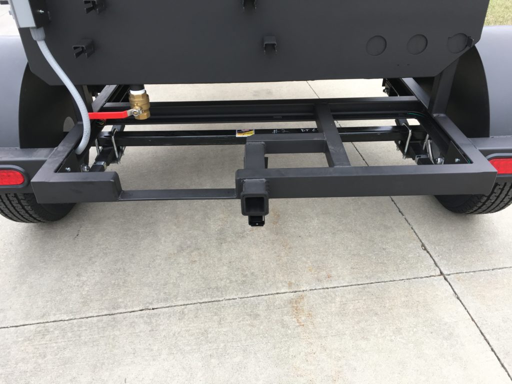 Close-up view of a trailer on a custom ABS model. 