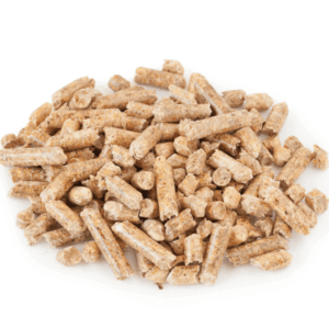 This image shows pellets before they are burned in a pellet smoker. 