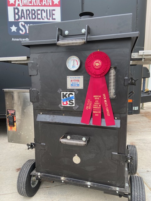 The ABS Bar-Be-Cube with it's 1st place ribbon at the American Royal BBQ competition.