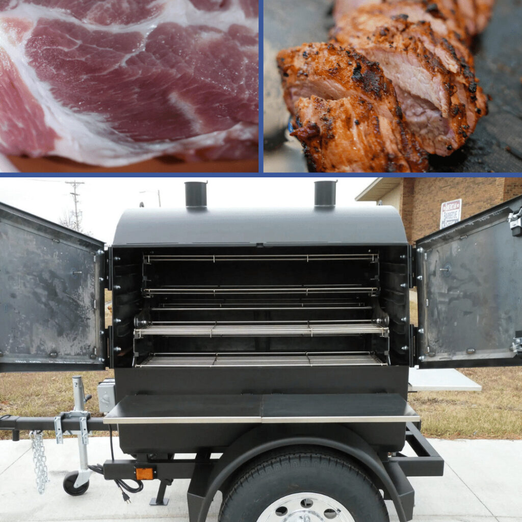 The ABS Judge is the perfect smoker with rotisserie to create this delicious pork tenderloin!