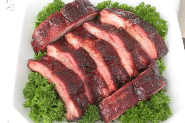 Ribs cooked in an ABS smoker during a competition.