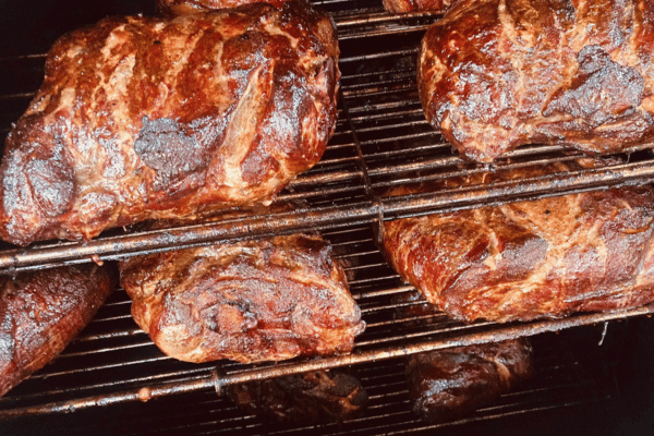 Pork butt in action on an ABS rotisserie.