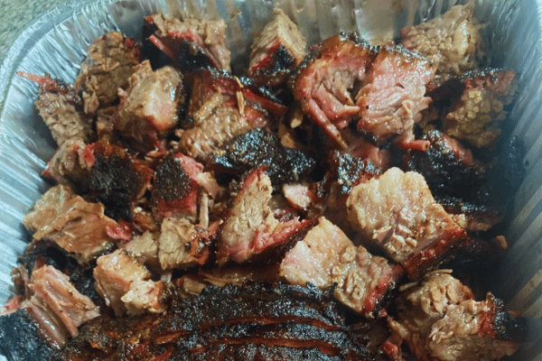 Melt in your mouth burnt ends prepared on an ABS smoker.