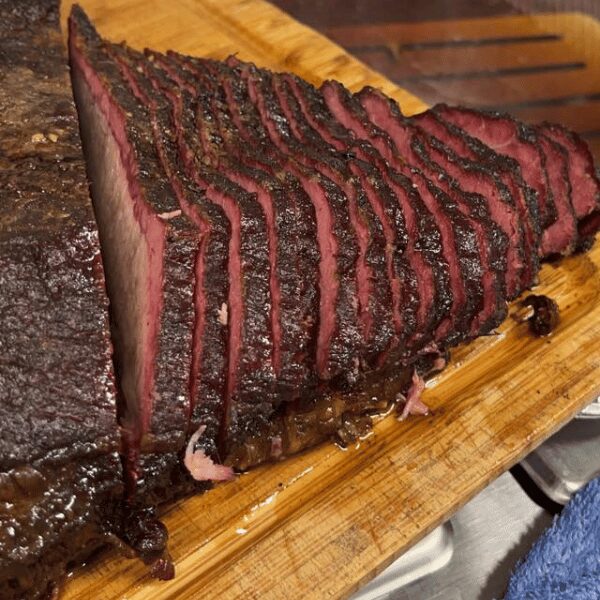 By applying your choice of rub generously to the brisket prior to brisket smoking, you ensure a great crust.