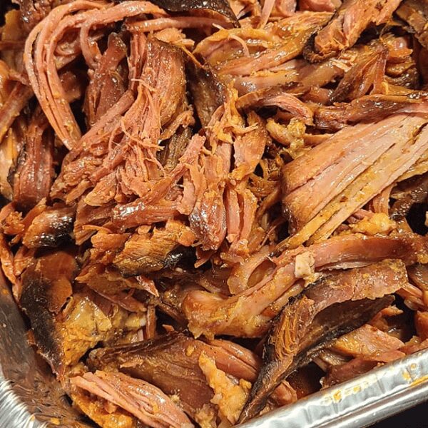 Pulled ham after being cooked low and slow on the ABS Bar-Be-Cube. 